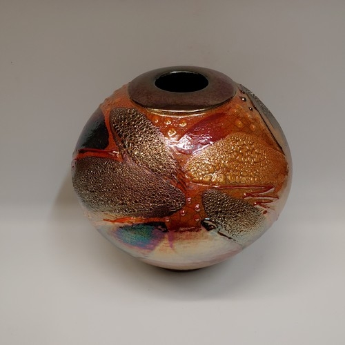 #220428 Raku Glitter Glaze 7.75x7.5 $32 at Hunter Wolff Gallery